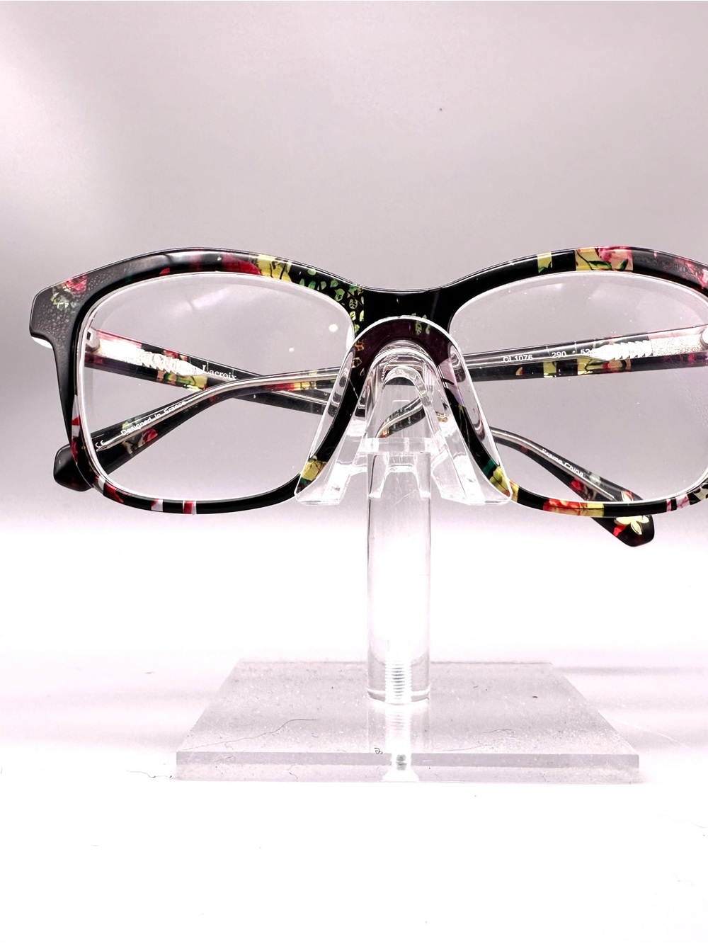 Christian Lacroix CL1076 Floral Eyeglasses Frames Black Multicolor 52-15-140